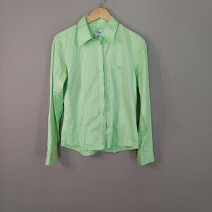Lilly Pultizer Vintage Long Sleeve Button Up Lime Green Blouse Size 12